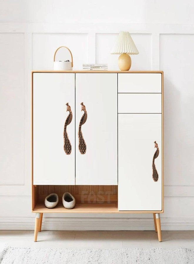 فاست مقبض باب خزانة بتصميم طاووس عتيق من الذهب الوردي من فاست CP16، مناسب لأبواب الخزائن والخزائن، قطعتان (4 بوصة) - Image 5